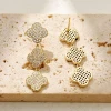 Spring's new four-leaf clover earrings, slightly inlaid zircon high-end tassel earrings, are fashionable, versatile and simple accessories details Picture